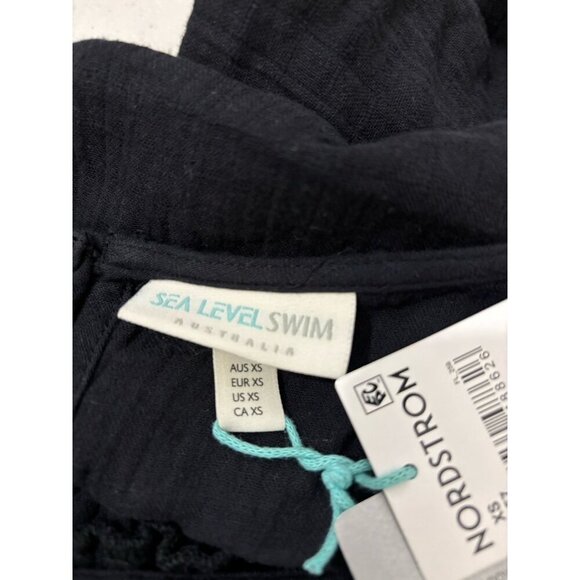 Sea Level Swim Australia Sunset Crop Blouse Gauzy Size XS Black - Picture 11 of 14